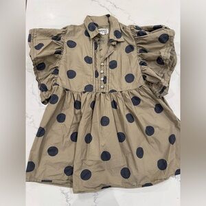 BUCKETLIST Taupe Polka Dot Dress - Size M